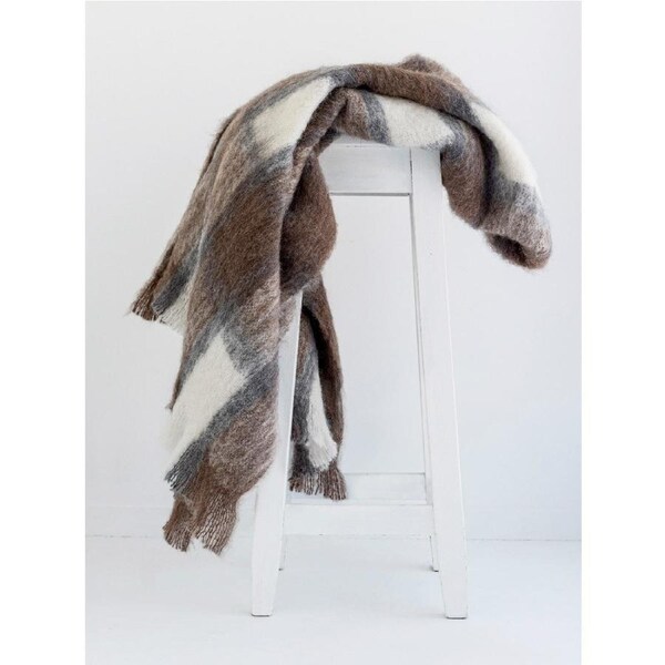 Masterweave Windermere Alpaca Throw Rug Blanket - Plateau