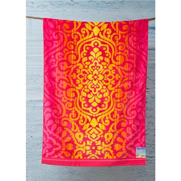 Renee Taylor Cotton Jacquard Velour Extra Large Beach Towel