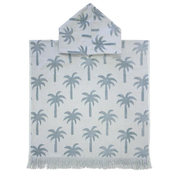 Bambury Kids Palm Poncho Hooded Beach Towels-Quick Drying-Surf