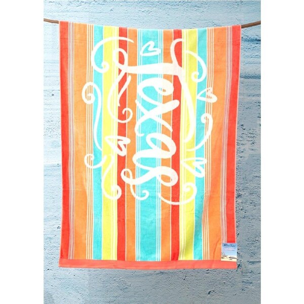 Renee Taylor Cotton Jacquard Velour Extra Large Beach Towel