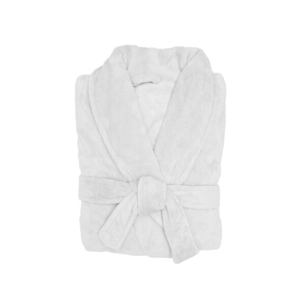 Bambury Microplush Super Soft Unisex Bathrobe White-Small/Medium