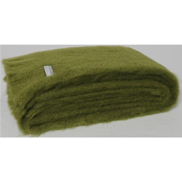 Masterweave Windermere Mohair Throw Rug Blanket - Fern