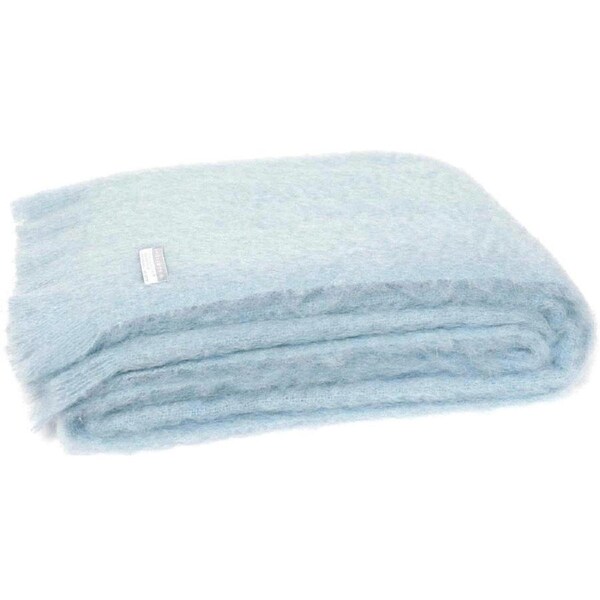 Masterweave Windermere Mohair Knee Wrap Throw Blanket-Glacier
