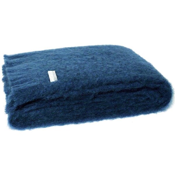 Masterweave Windermere Mohair Knee Wrap Throw Blanket-Indigo