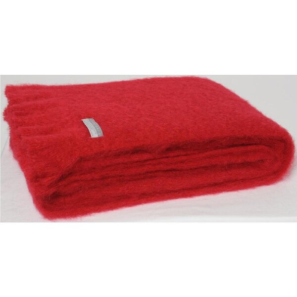 Masterweave Windermere Mohair Knee Wrap Throw Blanket -Ruby