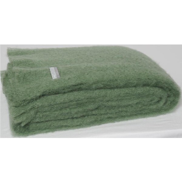 Masterweave Windermere Mohair Throw Rug Blanket - Olive
