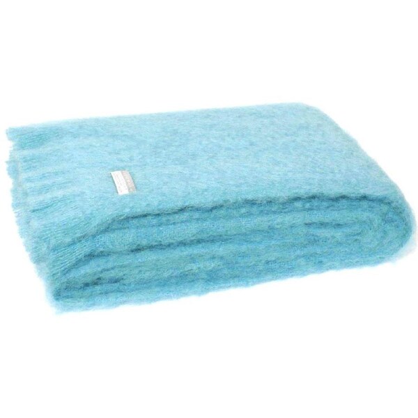 Masterweave Windermere Mohair Knee Wrap Throw Blanket-Sea Spray