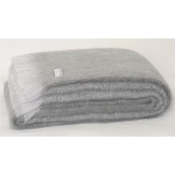 Masterweave Windermere Mohair Throw Rug Blanket - Pewter