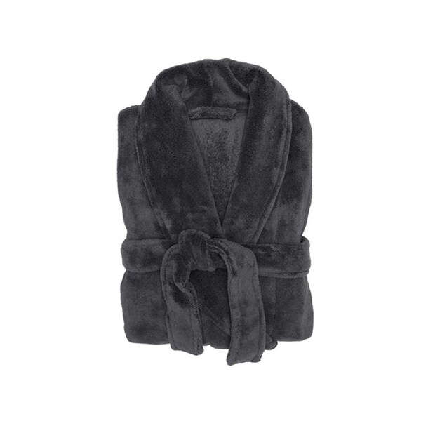 Bambury Microplush Super Soft Unisex Bathrobe Charcoal-Large/Extra-Large