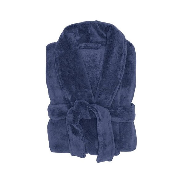 Bambury Microplush Super Soft Unisex Bathrobe Denim-Large/Extra-Large