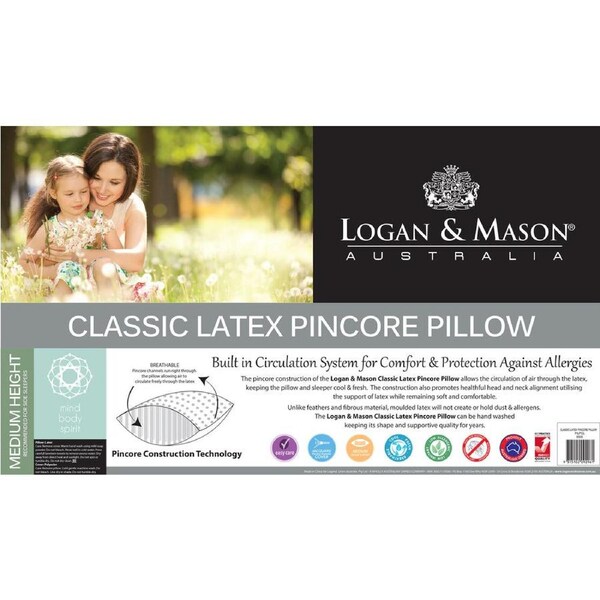 Logan & Mason Classic Latex Pincore Medium Profile Pillow