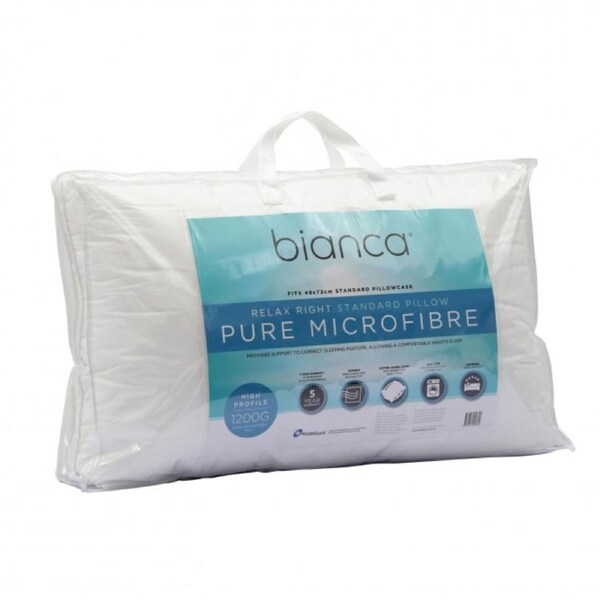 Relax Right Pure Microfibre Pillow High Profile 1200g