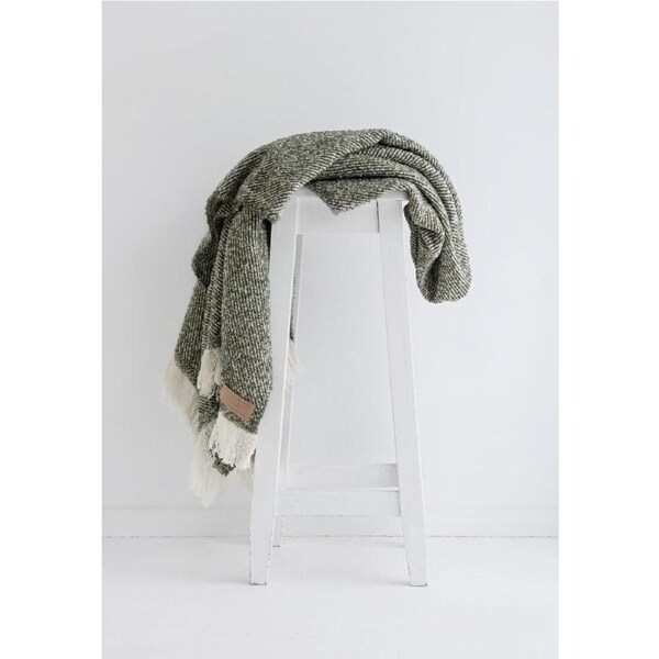 Masterweave Windermere Wool Twill Throw-Moss