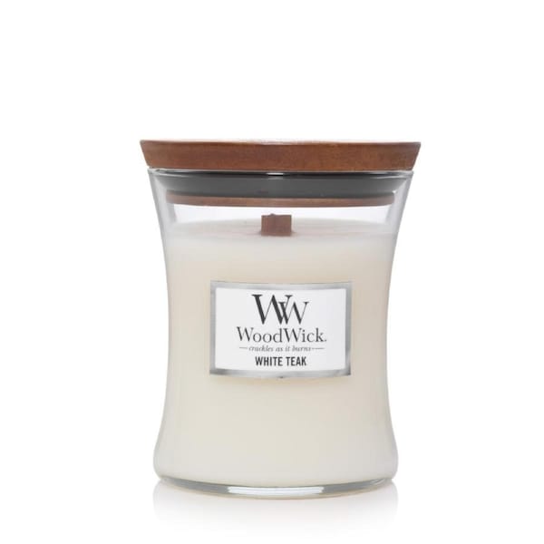 WoodWick White Teak Medium Scented Candle