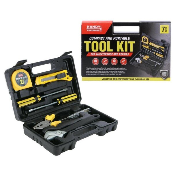 Ozoffer 7PCE Compact Handy & Sturdy Tool Set With Carry Case Convenient Versatile