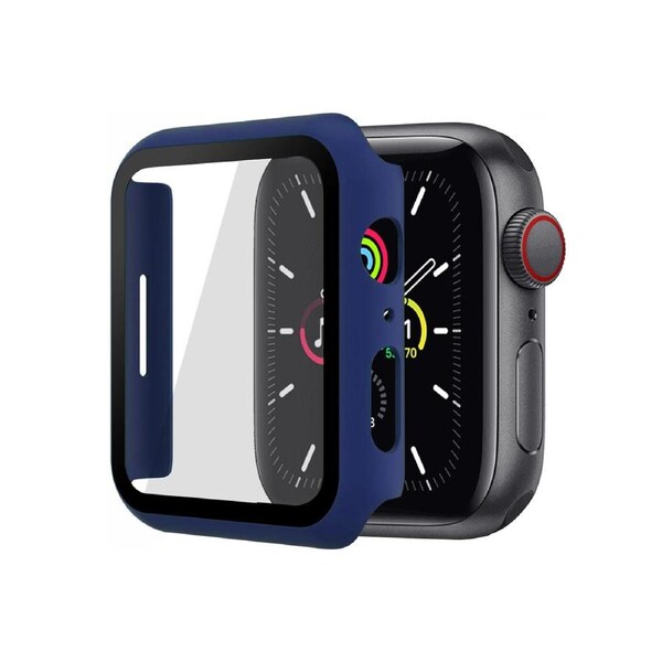 ZUSLAB for Apple Watch Series 8 (2022) 41mm Hard Case with Tempered Glass Screen Protector Ultra Thin Anti Fall Tough Protective Cover - Blue