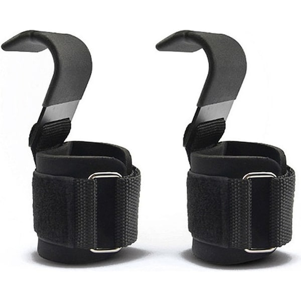 2 PCS Weight Lifting Hooks weight Strap Pull-Ups Power Lifting Gloves