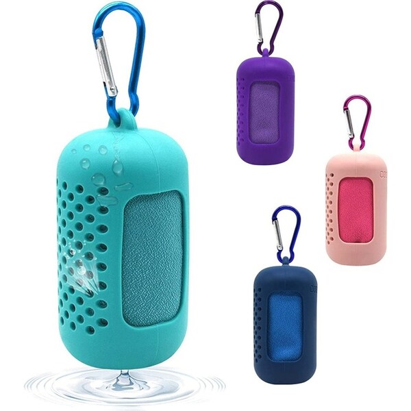 4pcs Silicone sleeve compressed towel sports cold feeling towel