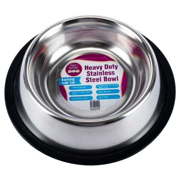 1190ml Pet Dog Puppy Food Water Feeder Bowl Stainless Steel Non Slip Durable