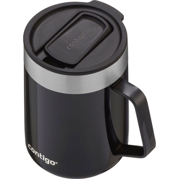 Contigo Streeterville Slider Lid Mug 414ml Insulated Stainless Steel Licorice