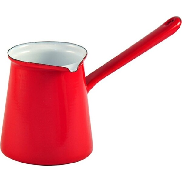 Urban Style 7cm Enamel 750ml Turkish Coffee Pot/Chai Latte Warmer w/ Handle Red