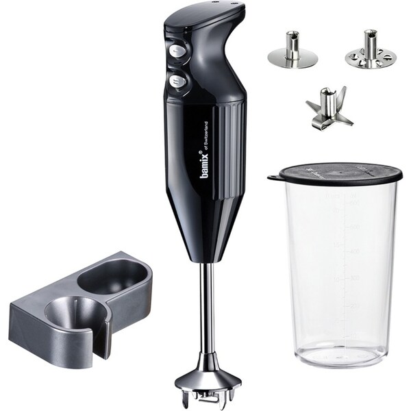 Bamix Mono 140W Electric Hand Stick Blender Beat/Shred/Chop Mixer w/Beaker Black