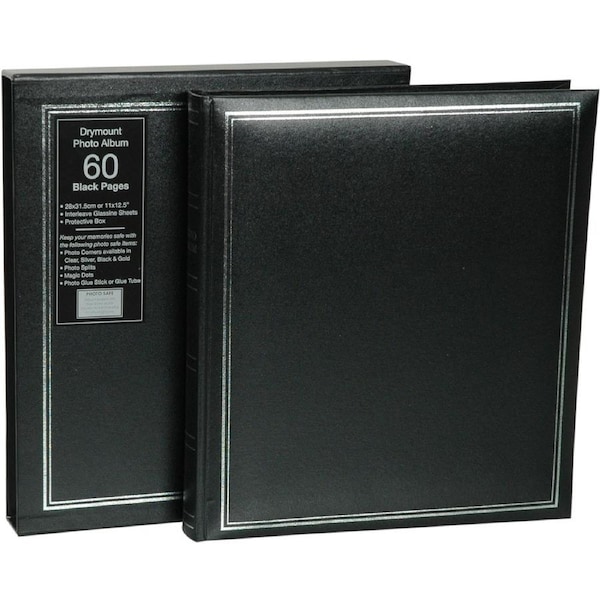 Design House Drymount Photo Album 60 Page 11" x 12.5" - Black