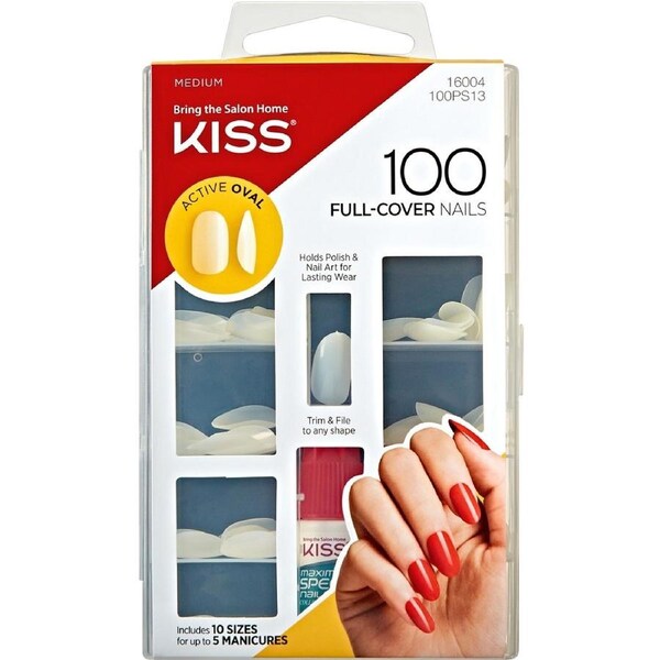 Kiss 100 Full Cover Nails - Active Oval
