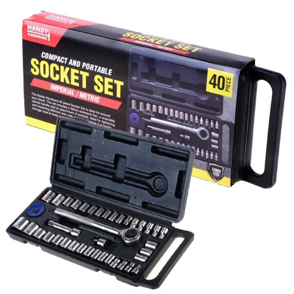 40PCS Car Repair Garage Tool Socket Set Tool Kit and Wrench Ratchet in Case