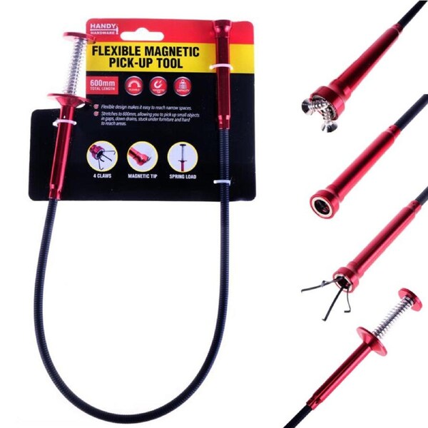Flexible Pick Up Tool 4 Claw Types Magnetic Long Spring Grabber Hand Tool