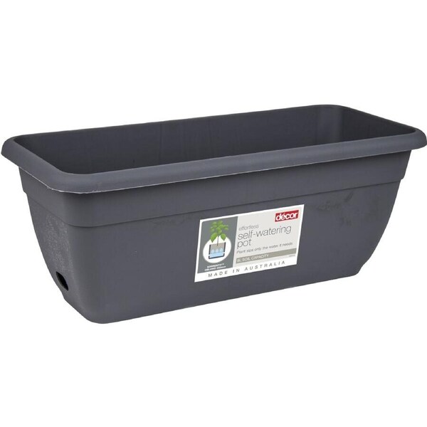 Decor Sorrento Self-Watering Oblong Plantpot 450mm - Pewter