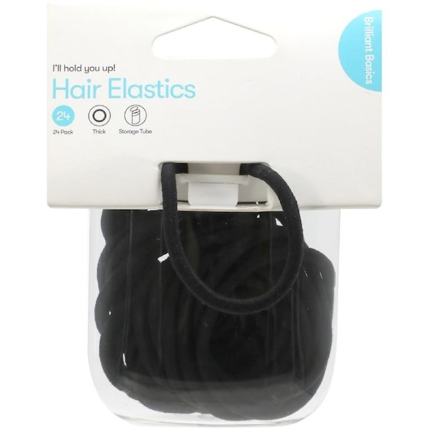 Brilliant Basics Black Hair Elastics - 24 Pack