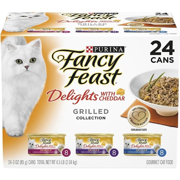 Fancy Feasts Delights with Cheddar Grilled Collection Wet Cat Food 24 x 85g