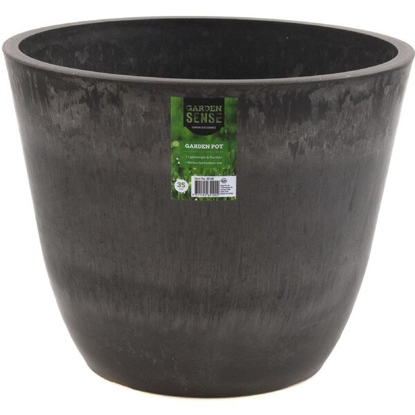 Garden Sense Round Pot 35cm - Charcoal