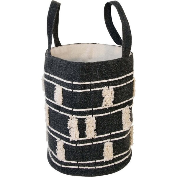 J.Elliot Manly 30x40cm Round Laundry Basket Clothes Hamper/Storage Black/White