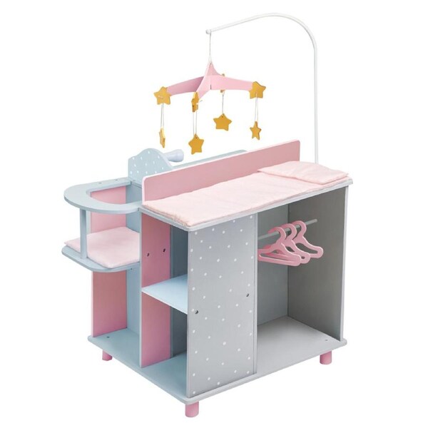 Olivia's Little World - Polka Dots Princess Baby Doll Changing Station - Grey