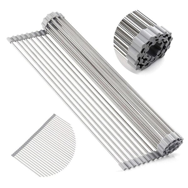 Kitchen Multipurpose Foldable Dish Drainer for Sink Counter