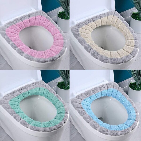 4 Pcs toilet cover knitted toilet seat cover