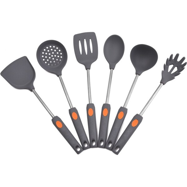 6 piece Stainless Steel Silicone Kitchen Utensils Set
