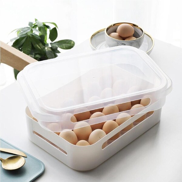 24 Grid Egg Box with lid Durable Storage Box Organizer