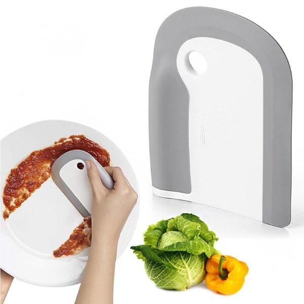 2 PCS Kitchen plate cleaning tool integrated soft rubber scraper