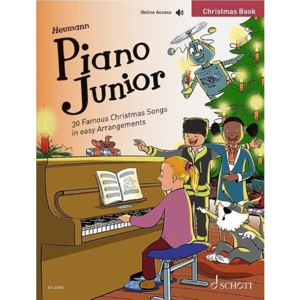 Piano Junior Christmas Book by Hans-Gunter Heumann - Easy Piano, 30 Famous Songs, 44 Pages, Schott Music, English Edition