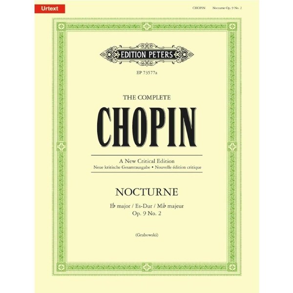 Chopin - Nocturne E Flat Major Op 9 No 2 Comparative Edition Softcover Book (Piano)