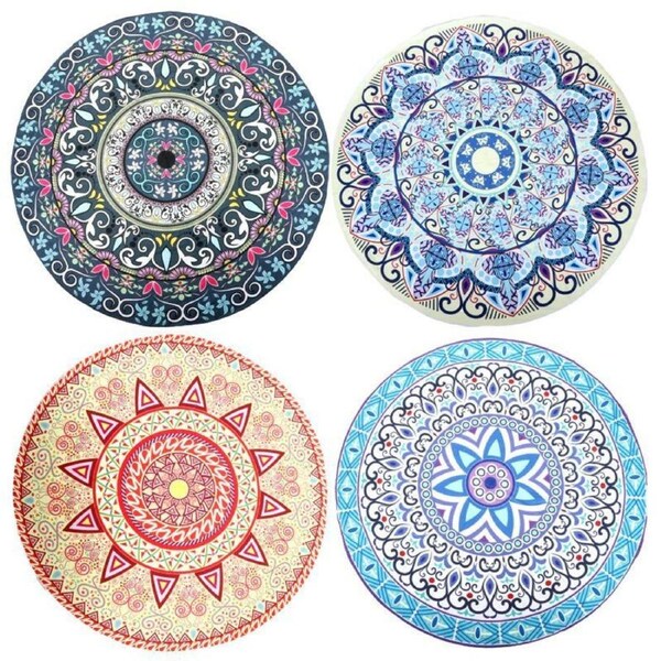 Ozoffer Towel Beach Round Pattern 1.5m x 1.5m 4 Assorted Designs