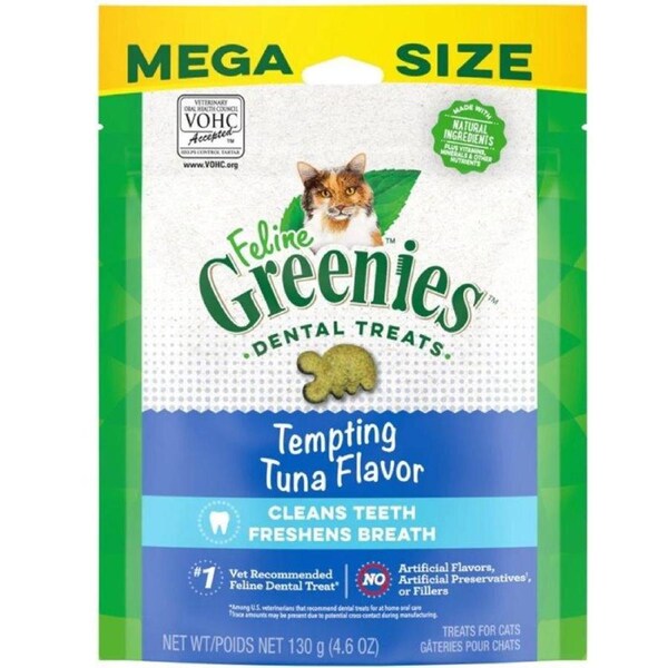 GREENIES VOHC Approved Cat Dental Treats - Tuna 130G