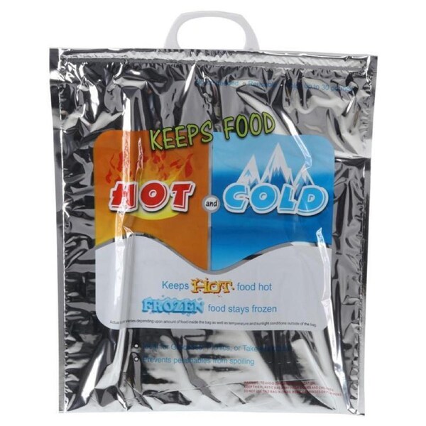 1PCE Thermal Bags With Snap Lock Handle Hot/Cold Reusable 49cm