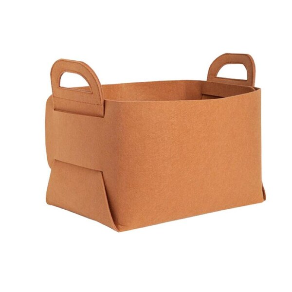 SOGA Small Coffee Foldable Felt Storage Portable Collapsible Bag Home Office Foldable Organiser with Carry Handles