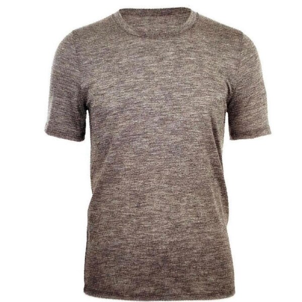 MERINO SKINS Mens Classic Crew Neck Tee Wool Thermal T-Shirt Short Sleeve - Ceramic S (90cm Chest)