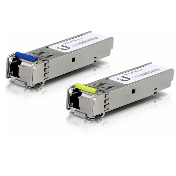 Ubiquiti UFiber1 Gbps Bidirectional Single-Mode SFP Module, 2-Pack, Up 3km Distance, Simplex LC Connector, No Fiber Cable, 2Yr Warr