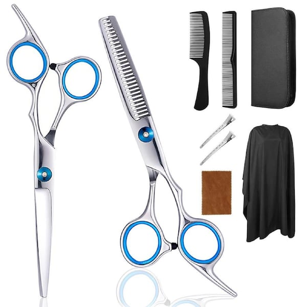 9 Pcs/Set Professional Stainless Steel Hair Cutting Thinning Scissors Barber Tool Hair Scissor Comb Set Hairdressing Shears Kit